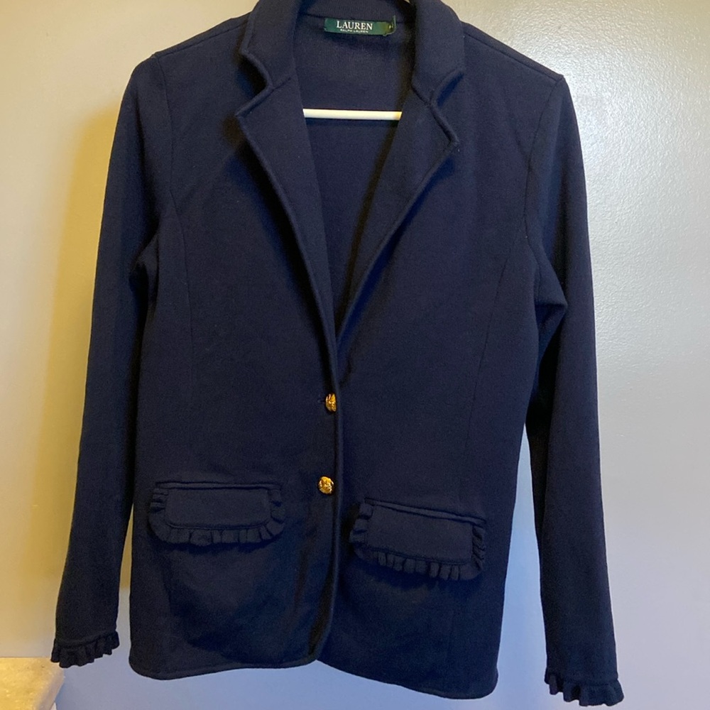 EUC Ralph Lauren navy sweater blazer